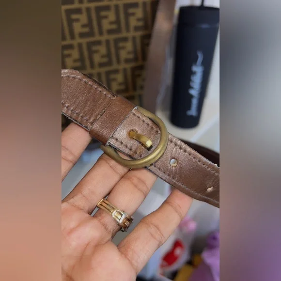 Vintage Fendi Zucchino FF Canvas Saddle Shoulder Bag Brown - Picture 5 of 13